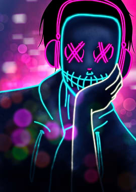 Neon Mask Figure