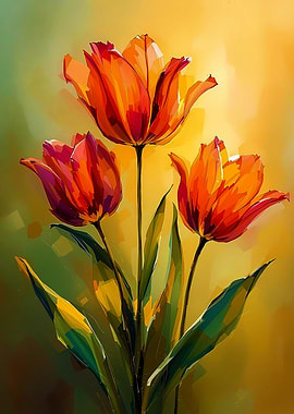 Orange Tulips Painting