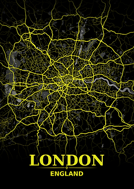 London Street Golden City Map