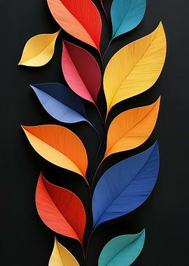 Colorful Paper Leaves ai
