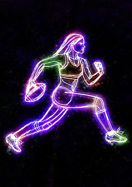Neon american football women