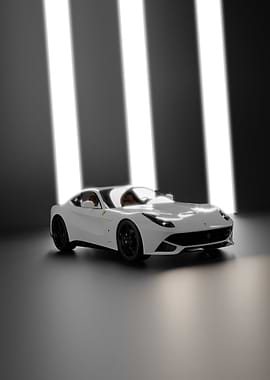 Minimalist White Ferrari F12