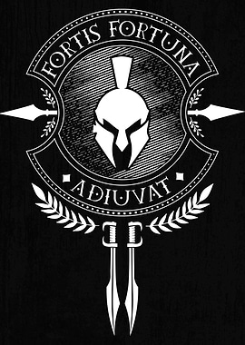 Fortis Fortuna Adiuvat Vinyl Sticker - Veteran Military Spartan Helmet Decal