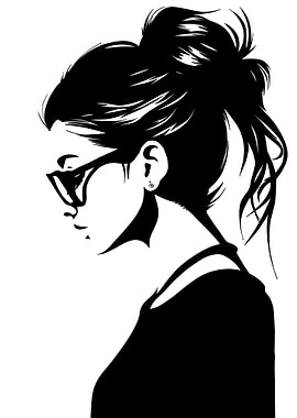 Black and White Woman Silhouette