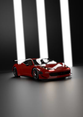 Minimalist Red Ferrari GT3