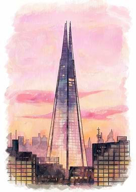 London Shard Watercolor