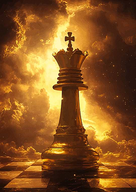 Golden Queen Chess Piece