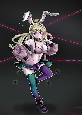 Anime Girl with Bunny Ears