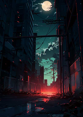 Neon City Alleyway