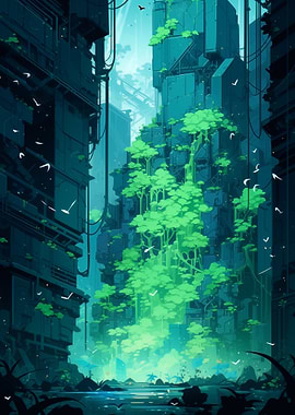 Cyberpunk Forest