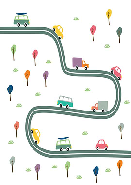 Cars on Winding Road