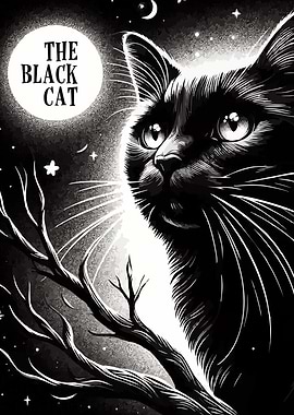Black Cat Under Moonlight