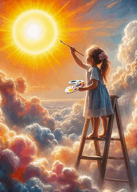 Little Artist Painting Sun