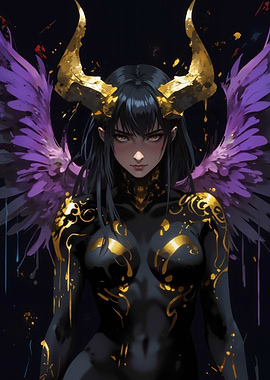 Golden Angel with Horns