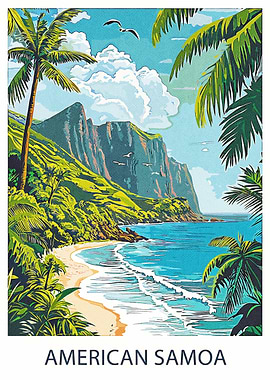 American Samoa Beach Scene