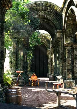 Ancient Ruins Courtyard