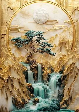 Golden Waterfall Kintsugi