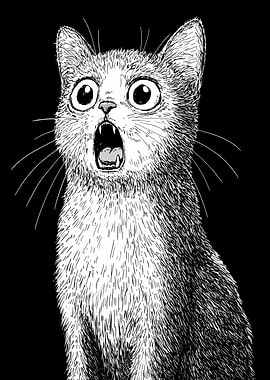 Surprised Cat Illustration