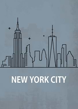 NYC Skyline Minimalist Art
