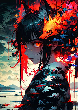 Anime Girl with Fox Spirit