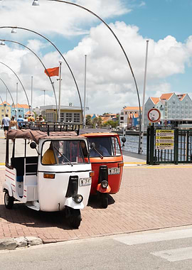 Tuk Tuks on a Bridge in Willemstad Curacao