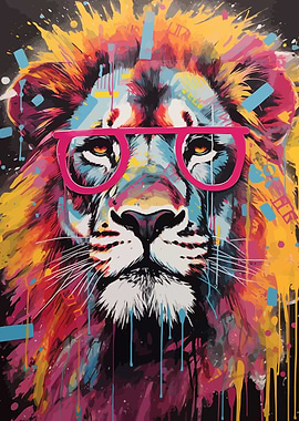 Lion in Glasses