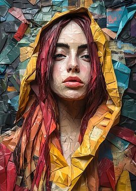 Paper Art Portrait Billie Eilish