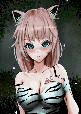 Anime Girl with Cat Ears
