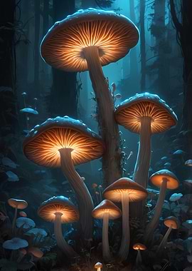 Glowing Forest Mushrooms SS