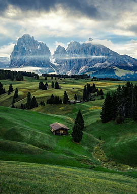 Mountain Cabin Landscape | Seiser Alm