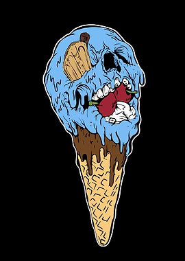 Skull Ice Cream Cone