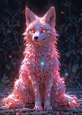 Magical Fox with Glowing Fur