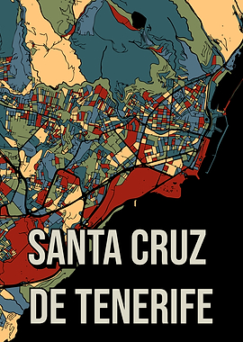Santa Cruz de Tenerife Vintage City Map