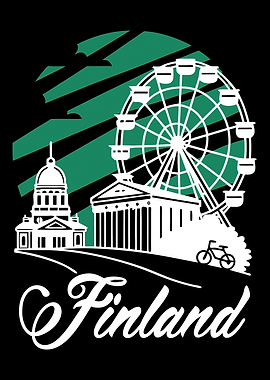Finland Cityscape Illustration