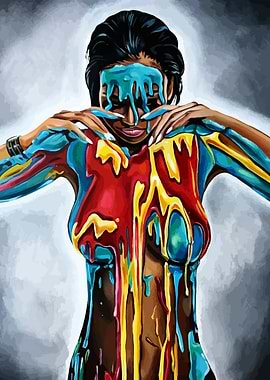 Woman Covered in Paint