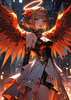 Angel with Fiery Wings