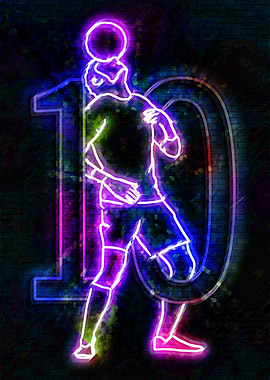 Neon Soccer Player 10