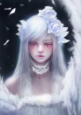 Sleeping Angel with Roses