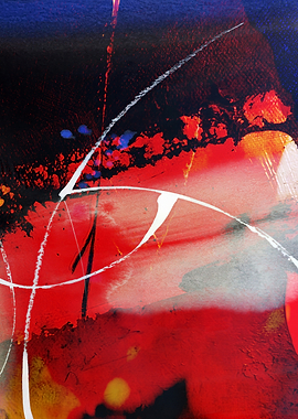 Abstract Red and White Painting
