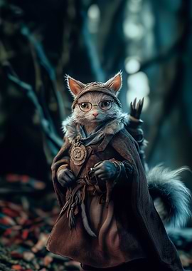 Ancient Cat in a Forest