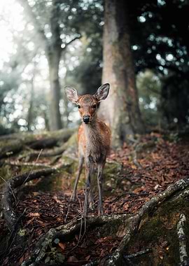 Fawn in Forest
