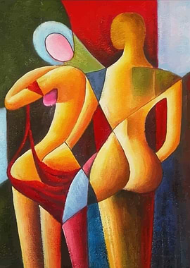 Abstract Couple Painting