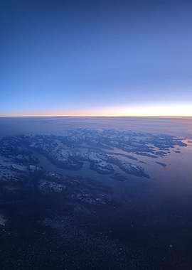Aerial View of Snowy Mountains