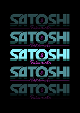 Satoshi Nakamoto in Retro 80s Style for Bitcoin Fans