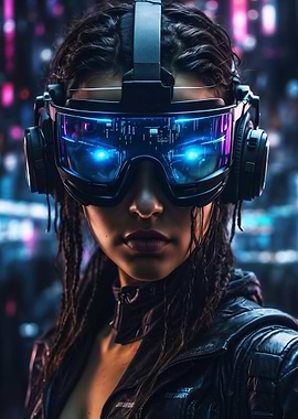 Cyberpunk Woman with Goggles