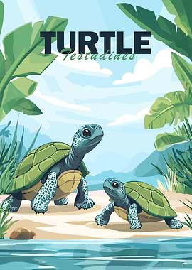 Two Turtles on a Beach