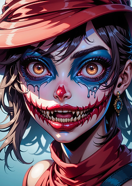 Creepy Clown Girl Portrait