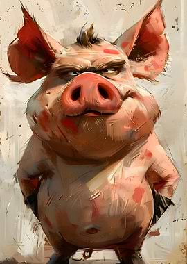 Angry Pig Portrait
