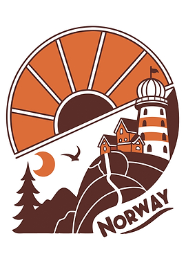 Norway Landscape Illustration