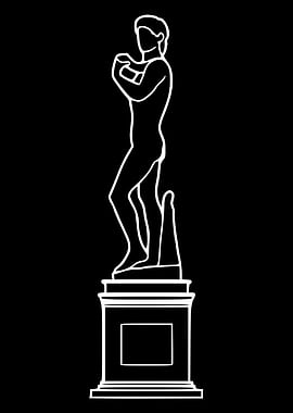 Michelangelo David Angel White Statue Silhouette